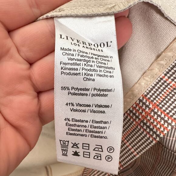 LIVERPOOL Glen Plaid Boyfriend Blazer Orange Brown Autumnal Sz XL {3Y2} - Picture 6 of 7